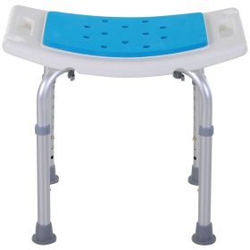 HOMCOM Adjustable Bath Stool, 6-Level, Non-Slip, Shower Chair with Hole, for Pregnant, Elderly, Injured