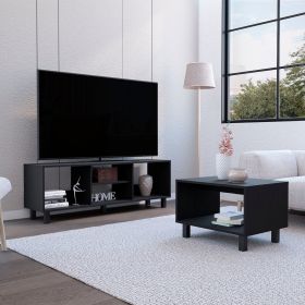 Carter Two Piece Living Room Set, Streamlined with TV Stand and Coffee Table
