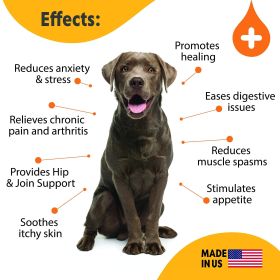 Hemp Oil for Dogs & Cats Large 2oz Bottle Made in USA Joint Pain